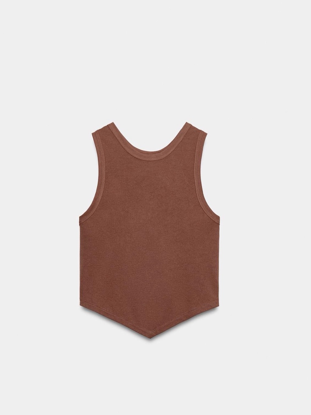 Zara Women's Brown Point-Hem Tank Top